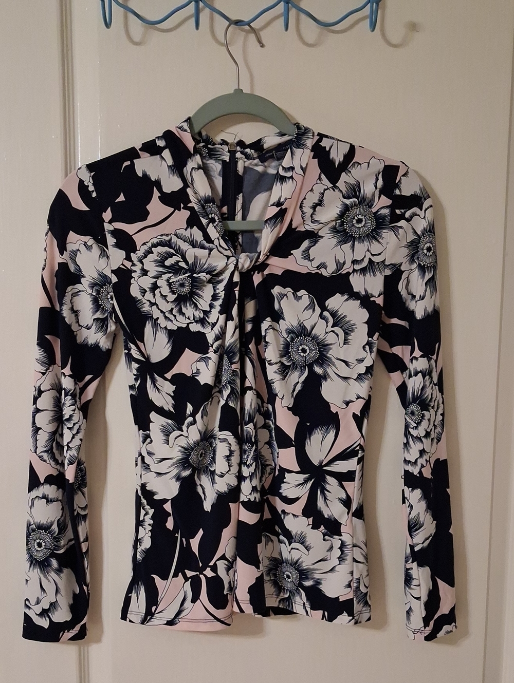 Tommy Hilfiger Navy and White Floral Blouse